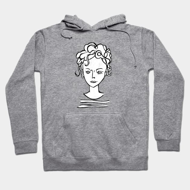 Sweet Curly Confident Woman Hoodie by badlydrawnbabe